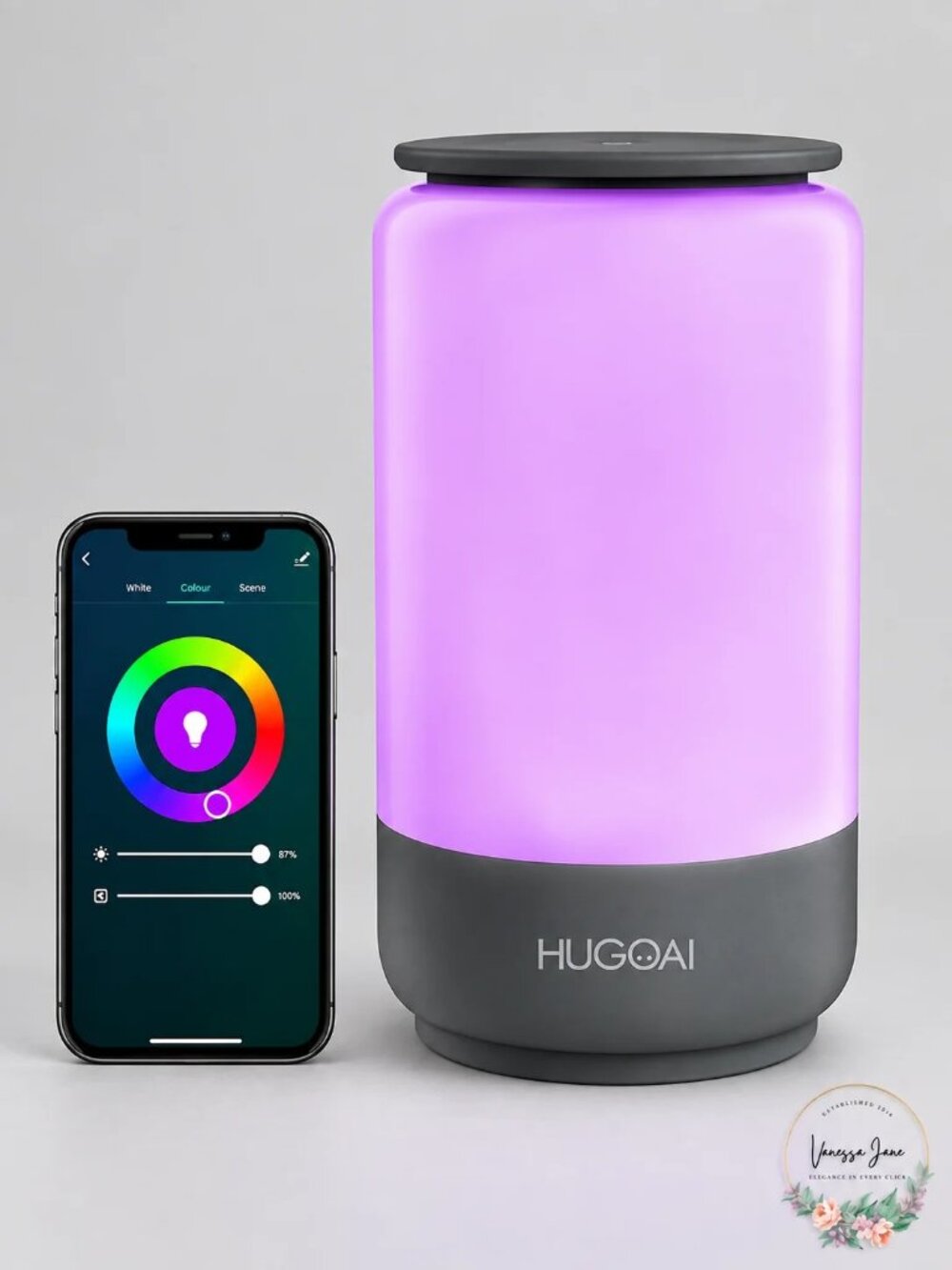 HugoAI Smart LED Table Lamp, Gray - Picture 2 of 2